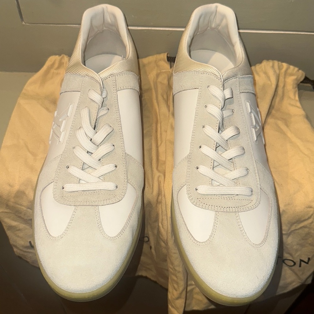 Men’s White Suede Louis Vuitton Sneakers!